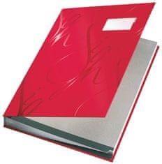 LEITZ Designová podpisová kniha, červená, A4, 18 častí, LEITZ