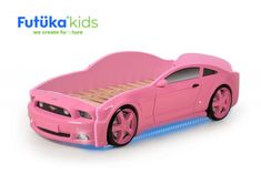 Futuka Kids Posteľ auto LIGHT + (3D LED svetlá, Spodné svetlo) - ružová