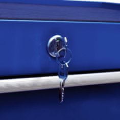 Vidaxl Dielenský vozík na náradie so 7 zásuvkami modrý