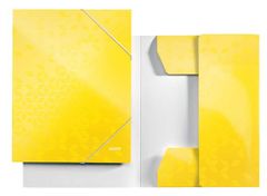 LEITZ Dosky s gumičkou "Wow", žltá, lesklé, 15 mm, kartón, A4 39820016