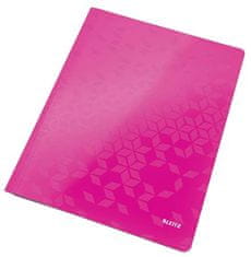 LEITZ Dosky s rýchloviazačom "WOW", ružová, lesklé, polaminovaný kartón, A4 30010023