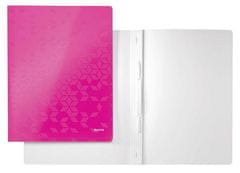 LEITZ Dosky s rýchloviazačom "WOW", ružová, lesklé, polaminovaný kartón, A4 30010023