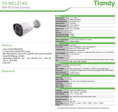 TIANDY IP bullet kamera TC-NCL214S