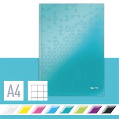 LEITZ Zápisník "Wow", ľadovo modrá, štvorčekový, A4, 80 listov, lesklá, LEITZ