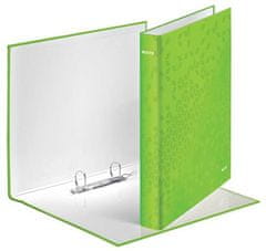 LEITZ Krúžkový zakladač "Wow", zelená, lesklý, 2 krúžky, 40 mm, A4, kartón, 466754