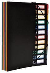 VIQUEL Spisové dosky "Rainbow Class", čierna, na gumičku, PP, 12 častí, 118967-05