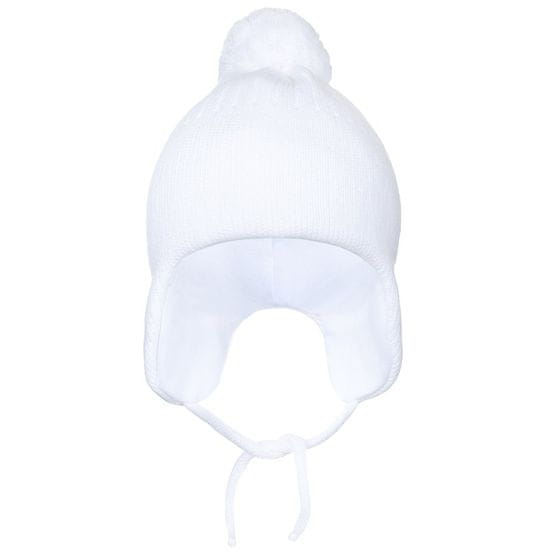 NEW BABY Zimná detská čiapočka biela - 98 (2-3r)