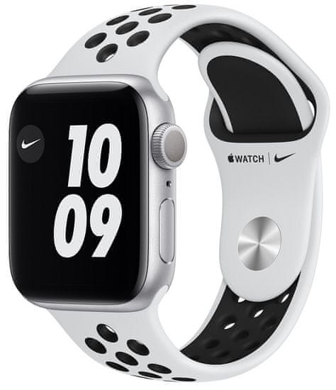 Apple Watch Nike Series 6, 40mm Silver Aluminium Case with Pure Platinum / Black Sport Band (M00T3HC / A)