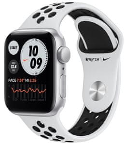 Chytré hodinky Apple Watch Nike SE (MYYH2HC/A, Retina displej stále zapnutý EKG monitorovanie tepu srdca hudobný prehrávač volanie notifikácia NFC platby Apple Pay hluk App Store