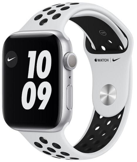 Apple Watch Nike Series 6, 44mm Silver Aluminium Case with Pure Platinum / Black Sport Band (MG293HC / A)
