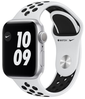Inteligentné hodinky Apple Watch Nike Series 6, Retina displej stále zapnutý EKG aplikácia Nike Run Club monitorovanie tepu srdca hudobný prehrávač volanie notifikácia NFC platby Apple Pay hluk App Store