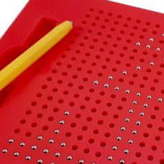 commshop Magnetická kresliaca tabuľka 380 guličiek červená