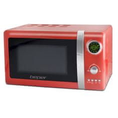 Beper BEPER 90890-R digitální mikrovlnná trouba s grilem 20l retro červená