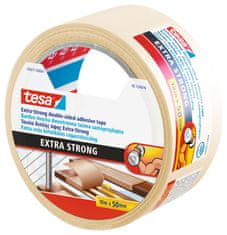 Tesa Extra Strong mimoriadne silná obojstranná kobercová, podlahová páska, aj pre podlahové vykurovanie, 10m x 50mm - biela