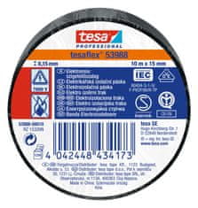 Tesa PVC elektroizolačná páska (IEC 60454-3-1), čierna, 10m x 15mm