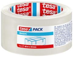 Tesa Tesapack BASIC baliaca páska na lepenie krabíc - na ľahké zásielky a balíky, 66m:50mm