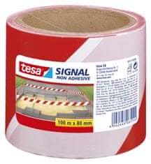 Tesa Signal nelepiaca značkovacia páska výstražná, na označenie nebezpečných oblastí, bez lepidla, 100m x 80mm, červeno - biela