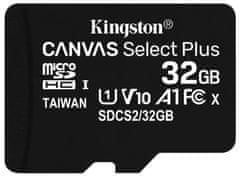 Kingston 32GB Canvas Select plus micro SDHC karta/ UHS-I CL10 bez SD adaptéra