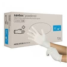 Jednorazové rukavice latexové Santex s púdrom - 100ks