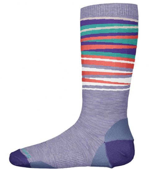 SMARTWOOL detské ponožky K Wintersport Stripe purple mist