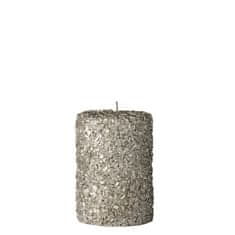 Lene Bjerre Dekoratívne sviečka GLITERIA strieborná 10,5 cm