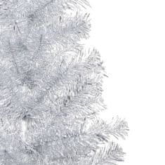Vidaxl Umelý vianočný stromček s podstavcom, strieborný 180 cm, PET