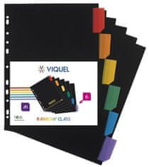 VIQUEL Rozlišovače, čierna, plastové, A4 Maxi, 6 listov, 157067-06