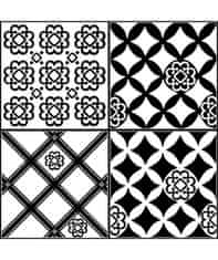 Tile Cover Black & White Azulejos 31222 Kachlík, čierno-biele ornamenty