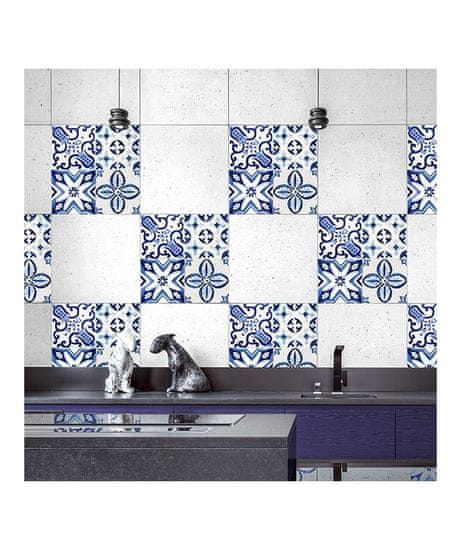 Crearreda Tile Cover Azulejos 31223 Kachlík, modro-biele ornamenty