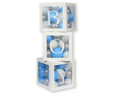 Dekoratívne boxy na balóniky BOY - Baby shower - 3 ks