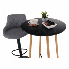 KONDELA Barový stôl, čierna/dub, priemer 60 cm, IMAM