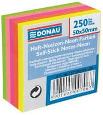 Donau Samolepiace bloček, 50x50mm, 5x50 lístkov, neónové farby, 7575001PL-99