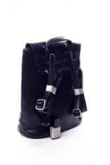Silvia Rosa Dámsky koženkový batôžtek s prešívaním Lilac, čierny