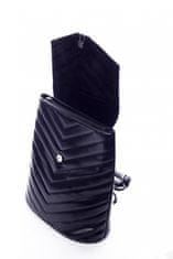 Silvia Rosa Dámsky koženkový batôžtek s prešívaním Lilac, čierny