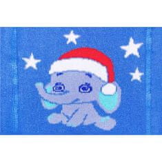 NEW BABY Vianočné bavlnené pančucháčky modré so slonom - 68 (4-6m)