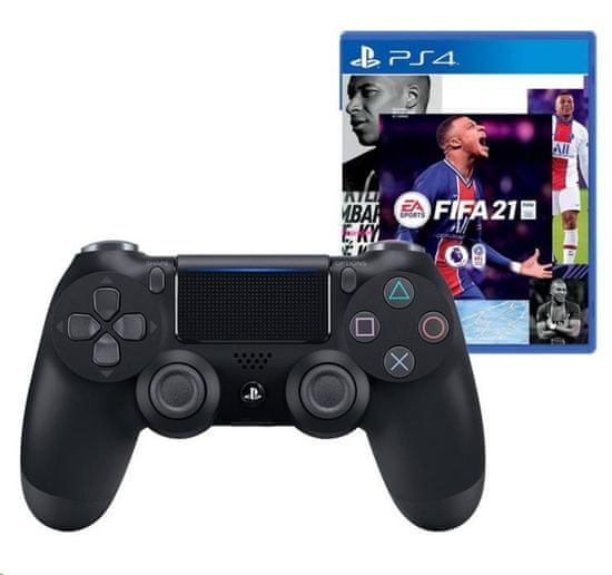 SONY PS4 Dualshock 4 black V2 + FIFA 21 (PS719834724)