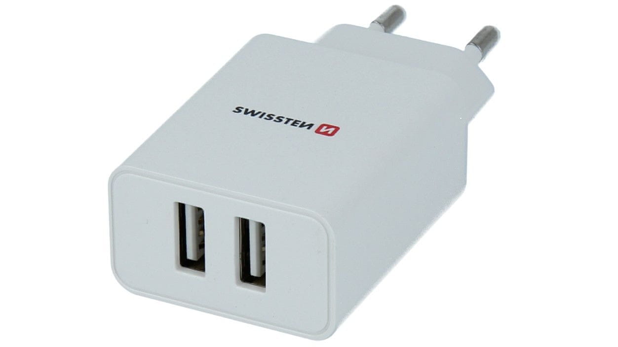Swissten Sieťový adaptér Smart IC 2× USB 2,1 A Power + Dátový kábel USB / Lightning MFI 1,2 m 22055000