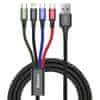 4in1 kábel USB - 2x USB-C / Lightning / micro USB 3.5A 1.2m, čierny