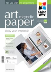 ColorWay Fotopapier CW ART Lesklý Magnetický 690g/m²,5ks,A4