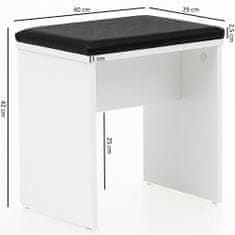 Bruxxi Toaletný stolík Ora, 81 cm, biela