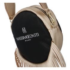 Massimo Conti Milano Extravagantná dámska koženková kabelka Massimo Circle, čierno zlatá