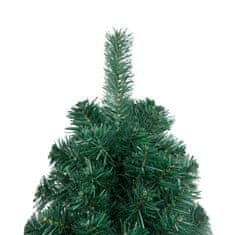 Vidaxl Umelý polovičný vianočný stromček s podstavcom,zelený 180cm,PVC