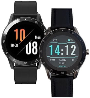 Chytré hodinky iGet Blackview GX1 Black, sledovanie tepu, kalórií, vzdialenosti, krokov, spánku, vodotesné, dlhá výdrž, multi šport, 2 remienky