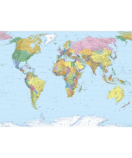 KOMAR Products papierová fototapeta 4-050 World Map, rozmery 254 x 184 cm