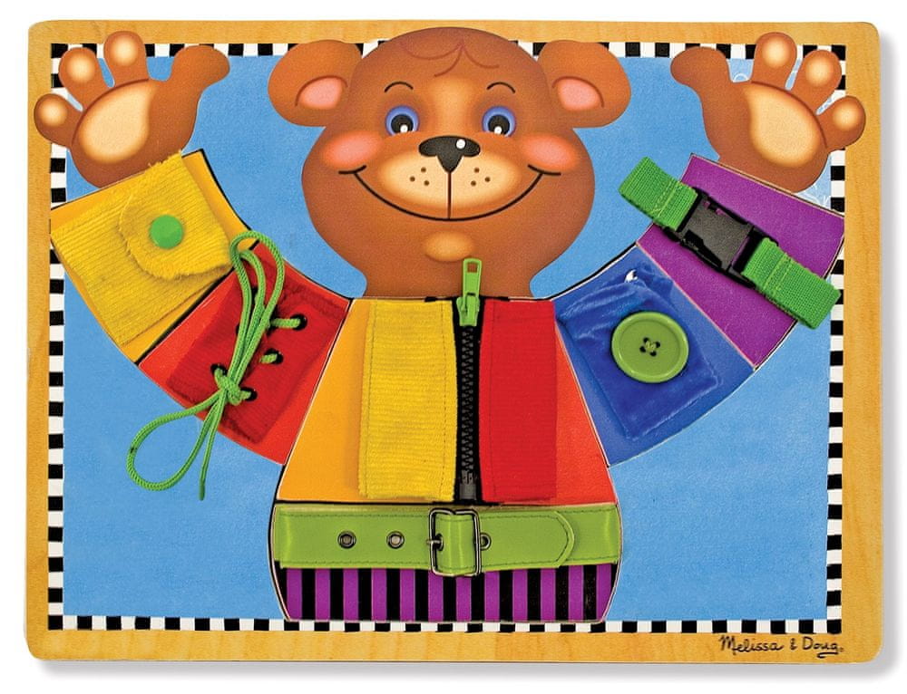 Melissa & Doug Výuková hračka Medveď - zapínanie