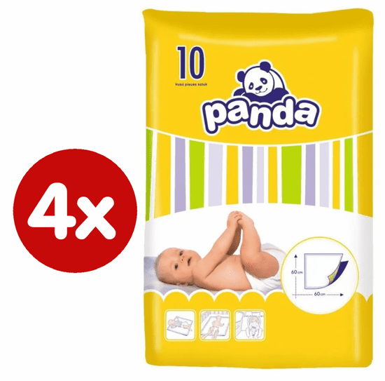 Panda Detské prebalovacie podložky - 4 x 10 ks
