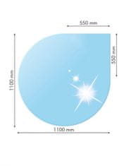 Lienbacher 21.02.884.2, Sklo pod kachle, SLZA, 110x110 cm, fazeta 20 mm, hr. 8 mm, kalené sklo