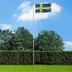 Vidaxl Švédska vlajka a stĺp 4 m hliníková