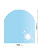 Lienbacher 21.02.880.2, Sklo pod kachle, OBLÚK, 100x120 cm, fazeta 20 mm, hr. 8 mm, kalené sklo