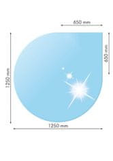 Lienbacher 21.02.868.2, Sklo pod kachle, SLZA, 125x125 cm (65x65 cm), fazeta 20 mm, hr. 6 mm, kalené sklo